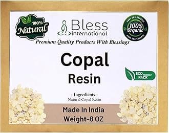 Bless International Premium Grade A Indian White Copal Resin Dammar 100% Pure Natural Organic Blanco Tree Sap Gum Incense Sacred Aroma for Meditation Cleansing Wellness 0.5Lb-226.7-Grams-8-Ounce