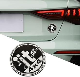 3D Car Badges Emblems, Just Send It Rated Emblem, 4 x 4 Metal Automotive Badge, Round Emblem Decals, Exterior Emblems Badge Compatible with Jeep Wrangler Vehicles Trucks SUV (Just Send It)