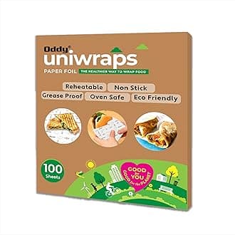 Food Grade Wrapping Paper Sheets | 10’’x12’’ Pack of 100 Pre-Cut Sheets | Bio-degradable & ISO Certified Paper | The Healthier Way to Wrap Roti, Parantha, Sandwich, Burger & More!