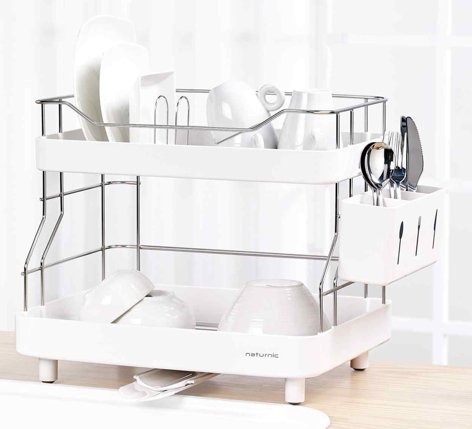 2 Story Mini Dish Rack Set, Stainless Steel 204 + ABS