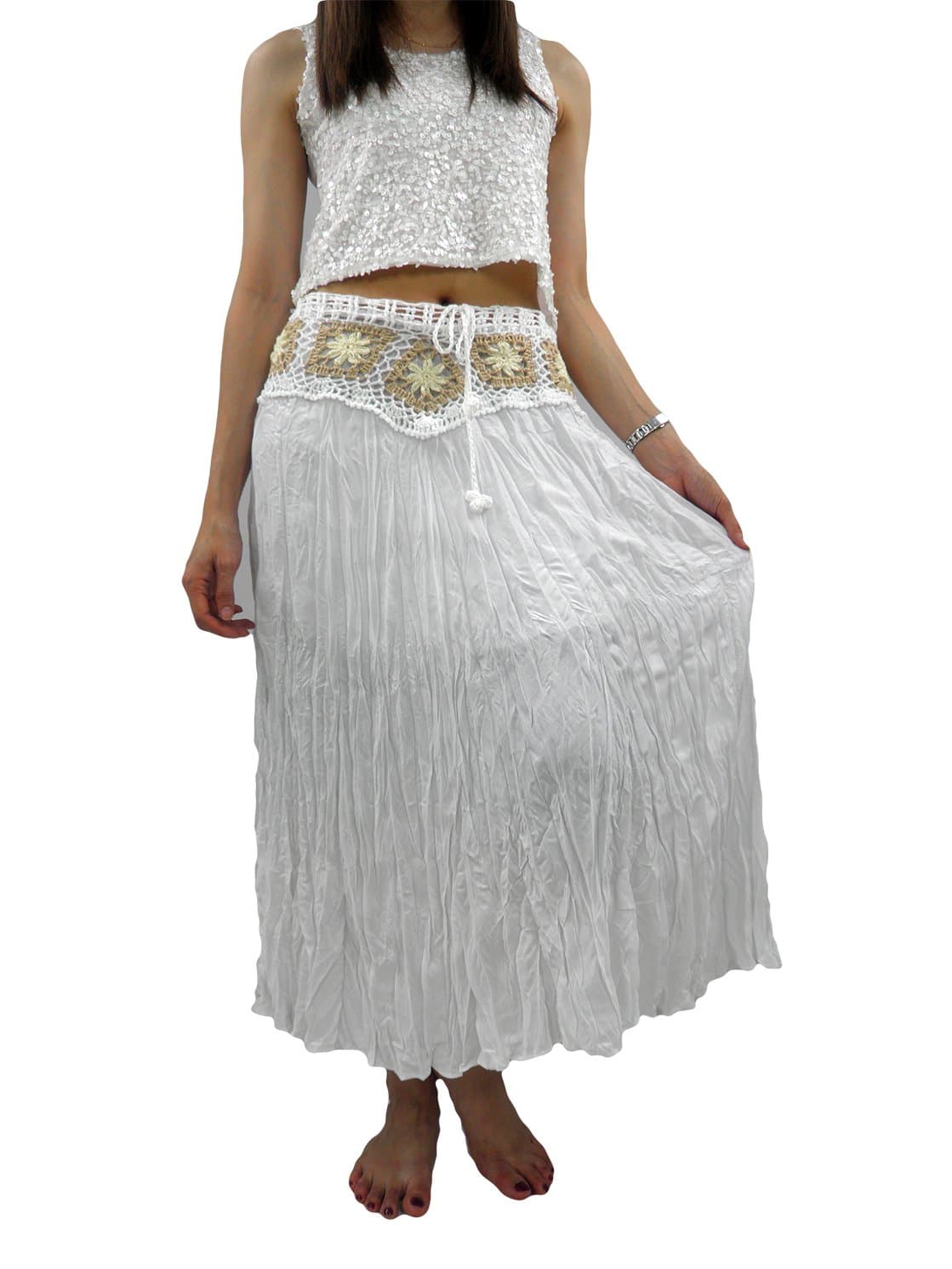 Kiwano Women's White Long Skirts - One Size White