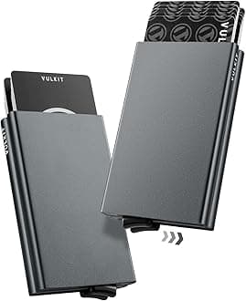 Credit Card Holder RFID Protection, Pop Up Metal Card Holder with Double Card Cases Slim Smart Wallet for 10 Cards