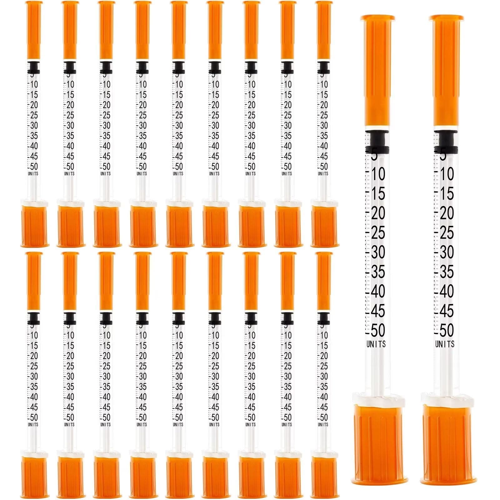 20 Pack 0.5ml/cc Multiple Uses Measuring Tools with 31G(6mm), Plastic Tube, Individually Wrapped