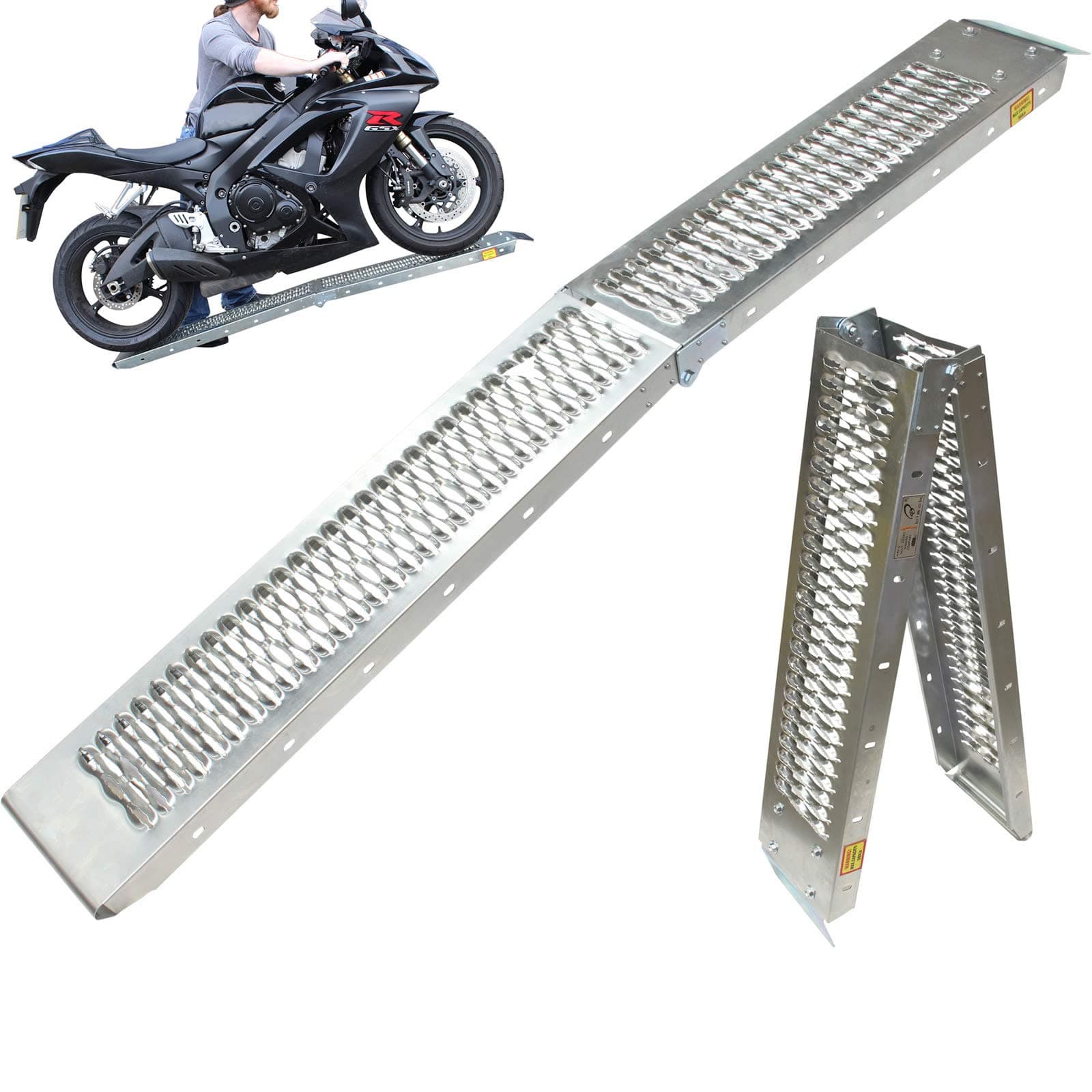 Black 5249 Pro Range B5249 Folding Steel Motorcycle Ramp
