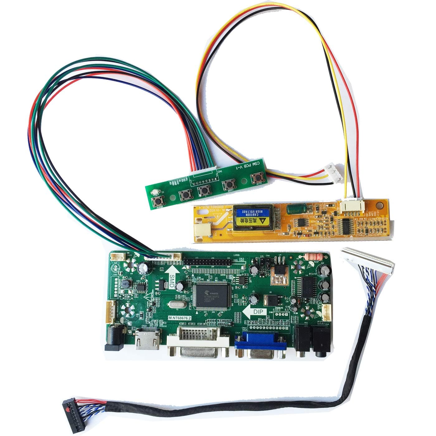 LVDS LCD Controller Inverter Board Kit NT68676 HDMI+DVI+VGA for LP141WX1(TL)(E3) 1280X800
