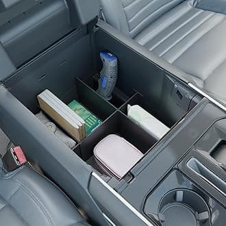 PIMCAR Center Console Organizer Divider for Ford F150 2021-2023 2024 and F150 Lightning 2022-2024 Armrest Insert Accessories