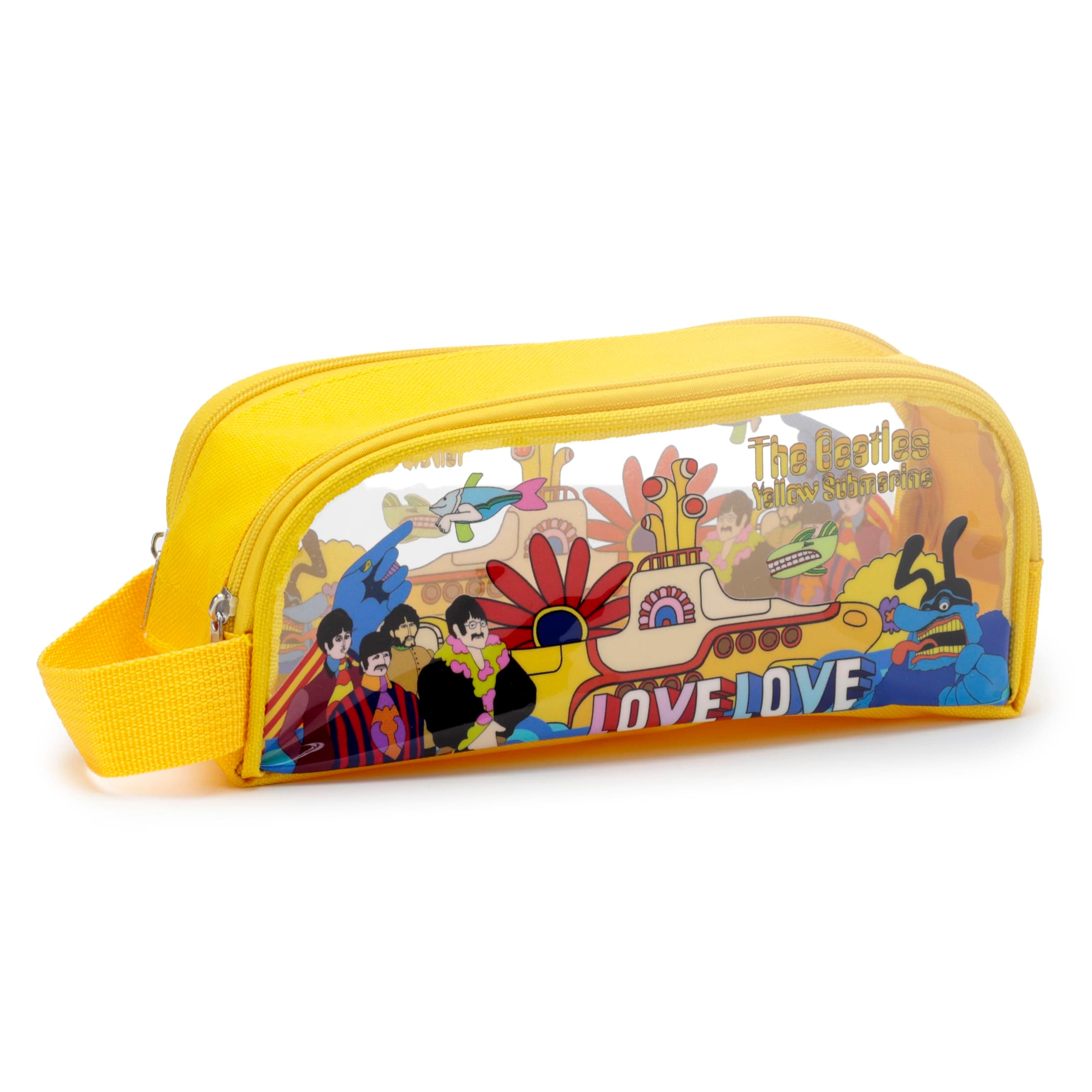 Beatles pencil case, transparent, yellow submarine