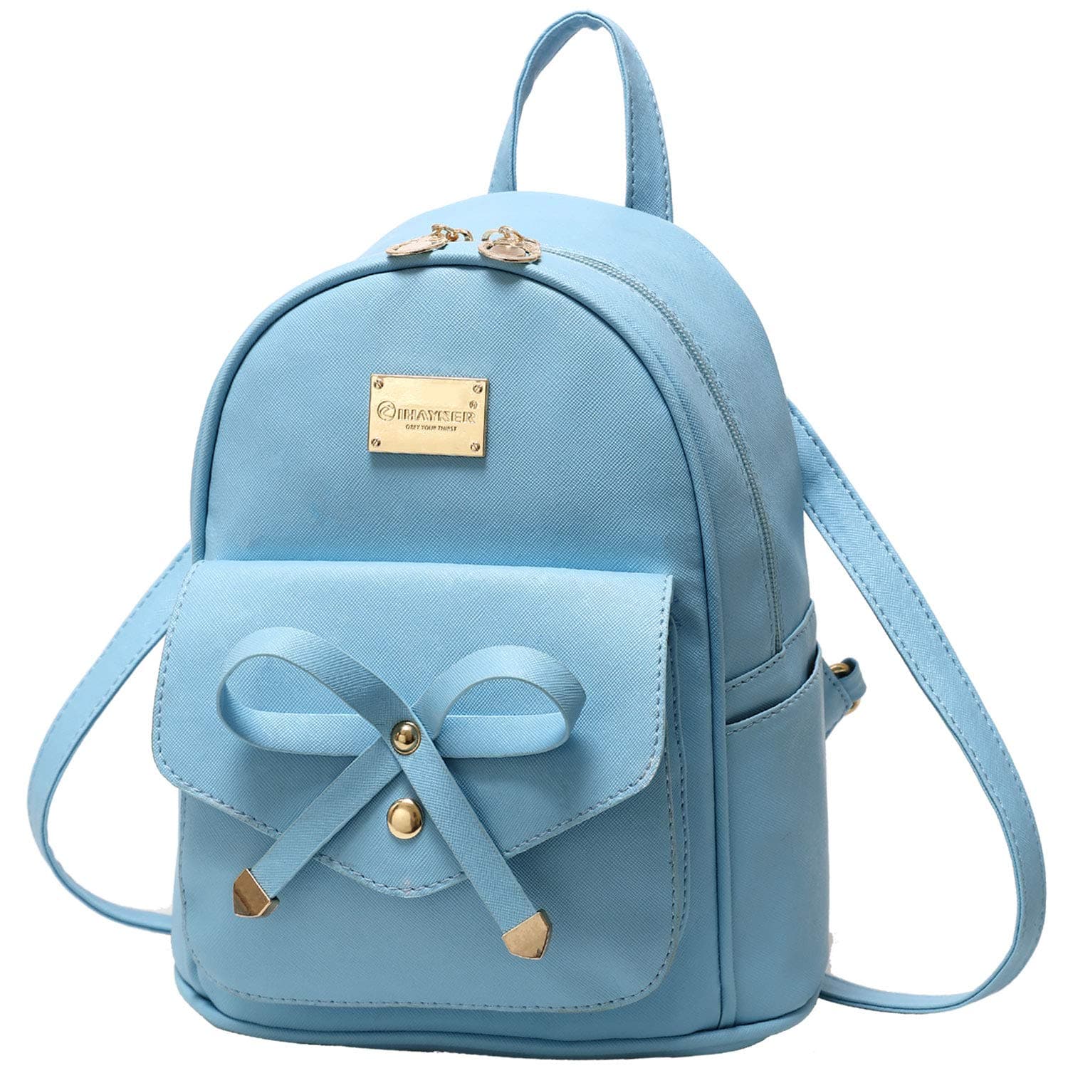 I IHAYNER Girls Bowknot Cute Leather Backpack Mini Backpack Purse for Women