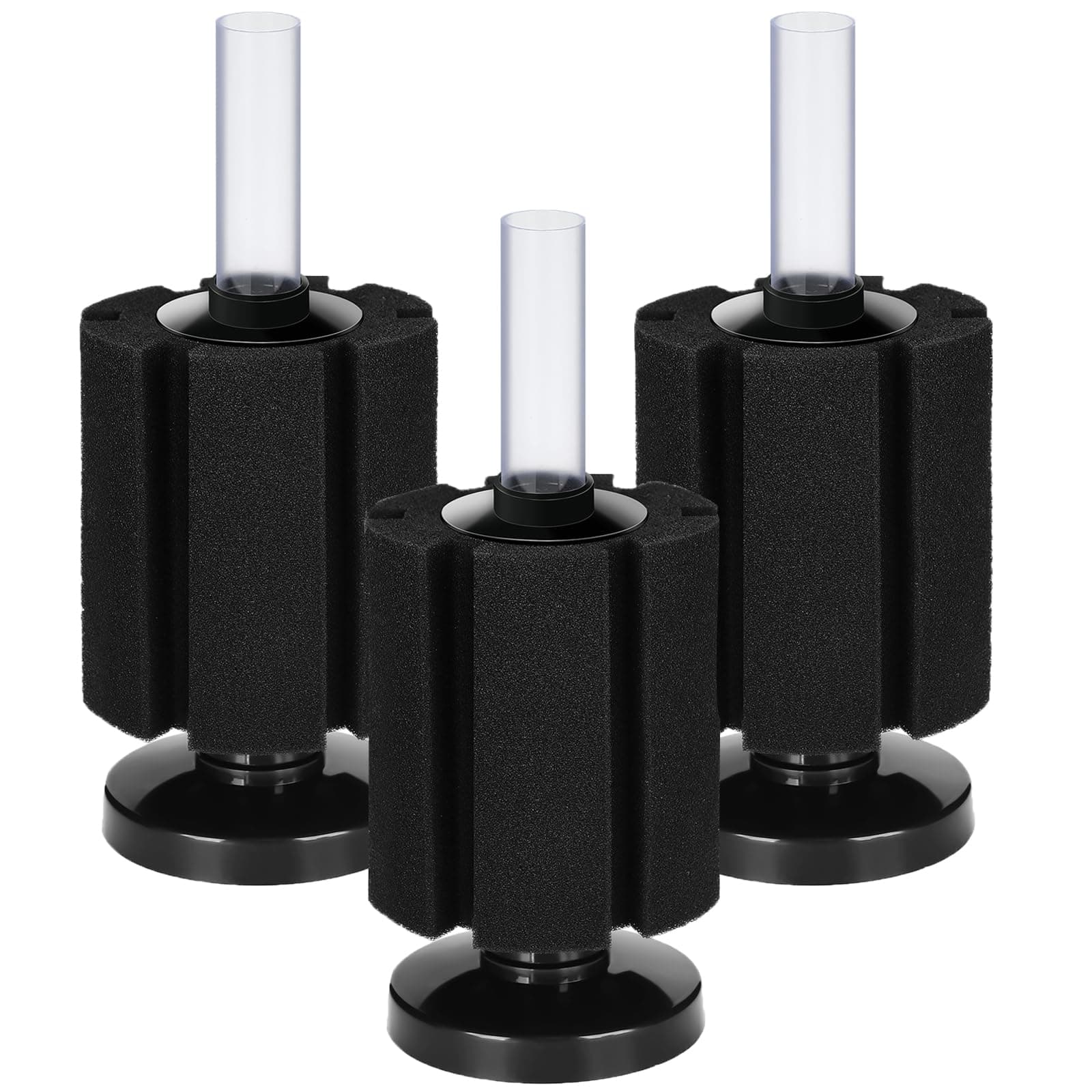 AQUANEAT 3 Pack Aquarium Bio Sponge Filter Breeding Fry Betta Shrimp Nano Fish Tank(M Large up to 50Gal)