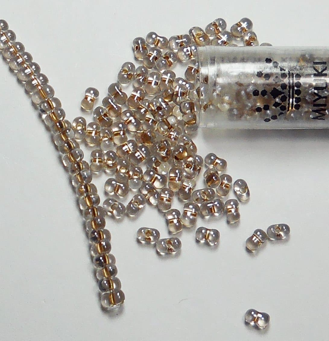 Sparkle Beige Lined Crystal New Miyuki Berry Bead 2.5x4.5mm Seed Bead Glass 22 Gram Tube Approx 500 Beads Bb283""