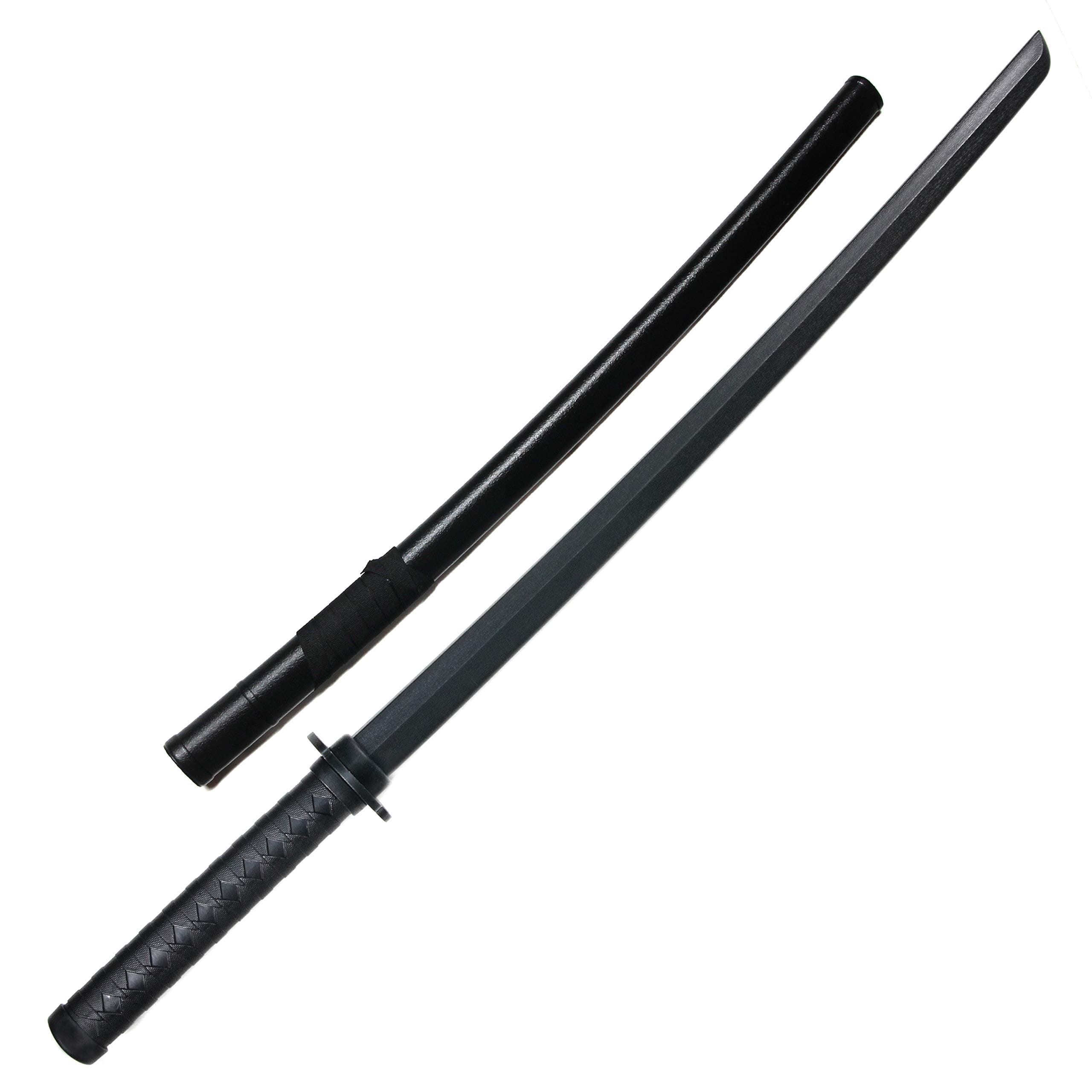 Polypropylene Practice Sword Wooden Katana Style (38.5") with Black Saya Scabbard