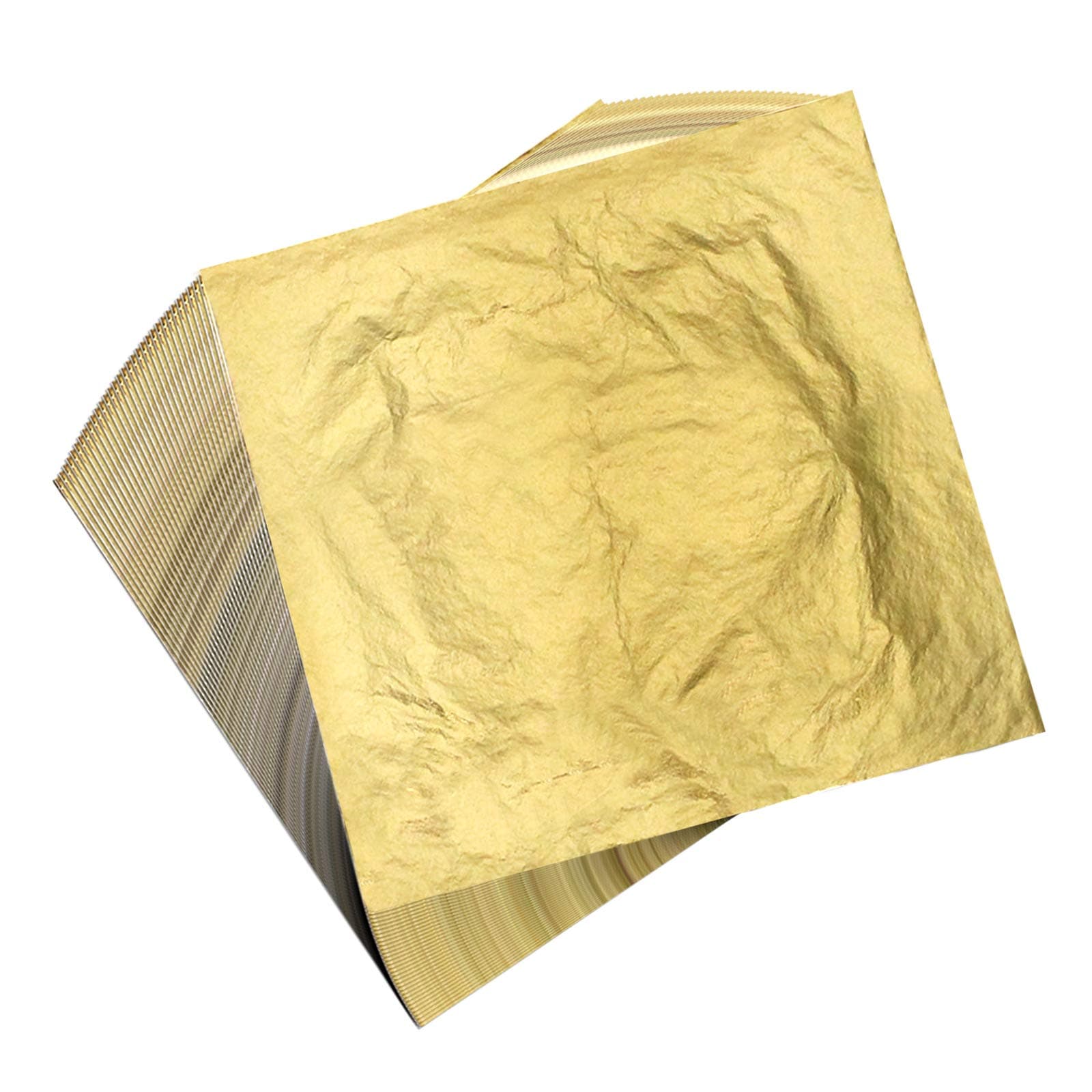 100 Sheets 16x16cm Gold, Silver & Rose Gold Leaf Foil Paper for Gilding, Crafting, DIY Arts, Cake Decorating & Makeup