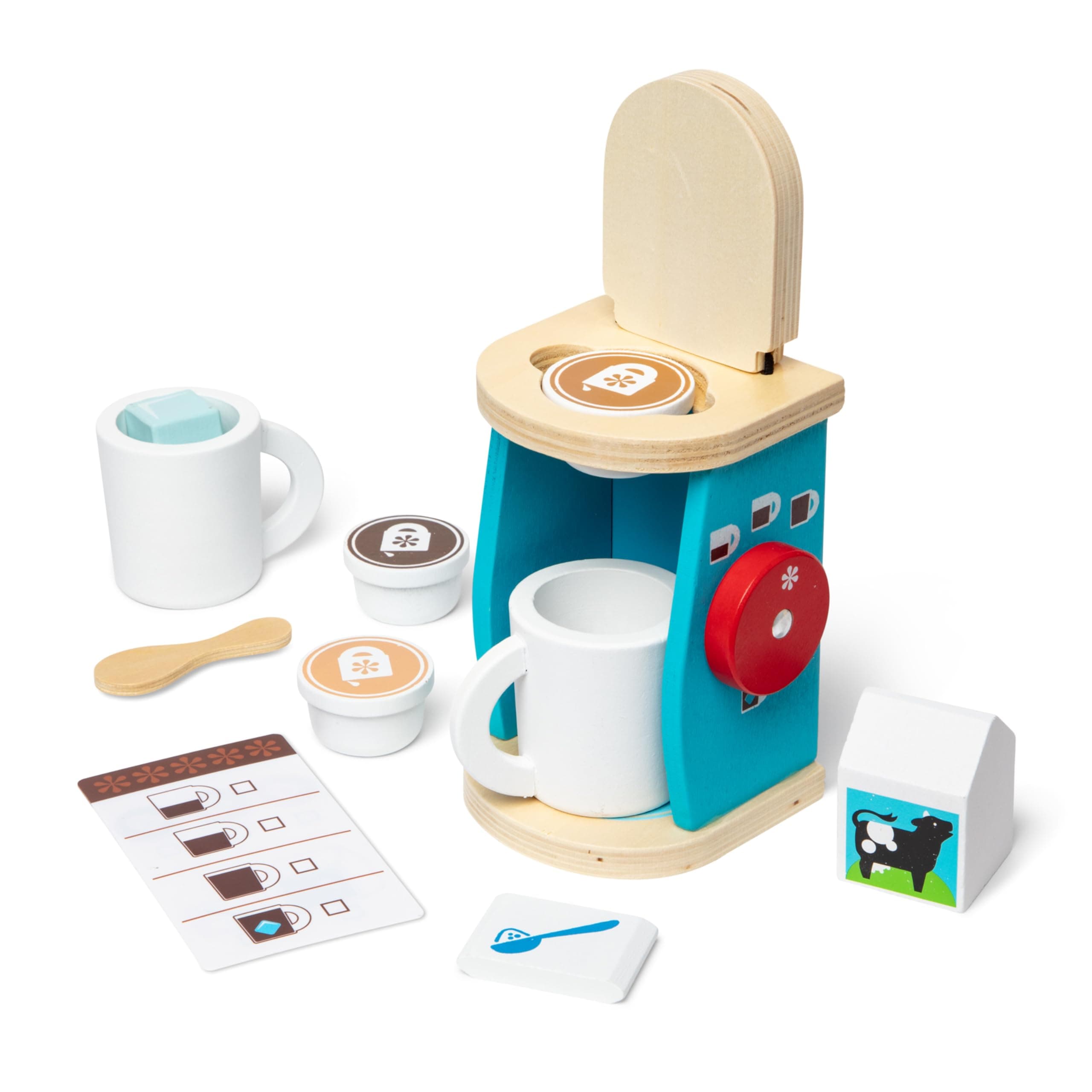 11-Piece Coffee Set, Multi - Pretend Play Kitchen Accessories Kids Coffee Maker Play Set For Girls And Boys