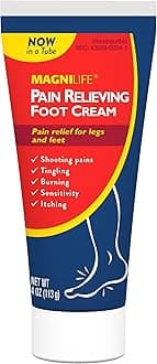Pain Relieving Foot Cream, 4 oz Tube, Soothing Relief for Soreness, Pain, Burning, Tingling, Itching or Sensitivity in Feet & Legs, Moisturizing & Hydrating Foot Cream, No Petroleum
