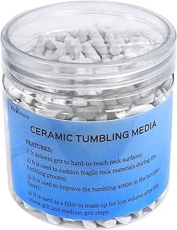 Rock Tumbler Tumbling Ceramic Filler Media,Non-Abrasive Ceramic Pellets for Any Tumblers,Use with Rock Polishing Grits, Protect Rocks,Improve Tumbling Results,Rock Tumbling Supplies,Reusable