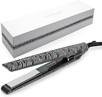 Corioliss C1 Hair Straightener for Women Professional Titanium Plates Flat Iron (Zebra Silver Soft Touch)