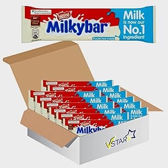 VSTARAll Chocolate Bars Collection (Milkybar White Bar 25g, Half Box)