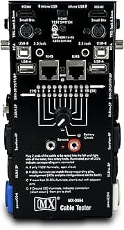 MX Multi‑Function Cable Tester & Line Finder – 15‑Way Switch LED Indicators for USB, RJ45, XLR, HDMI, RCA Cables – Wire Tracker & Checker Tool