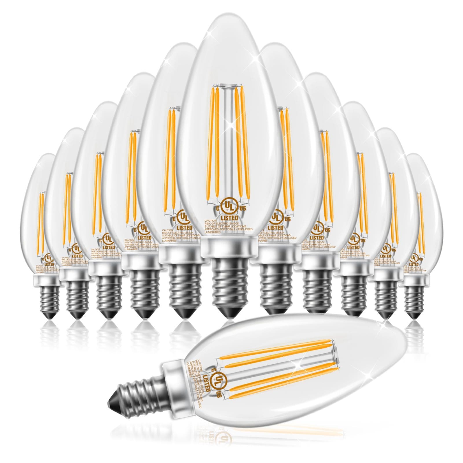 DAYBETTER Dimmable E12 Candelabra LED Light Bulbs, Chandelier Light Bulb 60 W