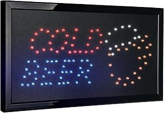 American Art Decor Framed LED Wall Sign - Wall-Mounted Neon Sign - Retro Home Decor - Vintage LED Lights For Bar, Man Cave, Garage, Gaming Room & More (Cold Beer, 10" x 19" x 0.75")
