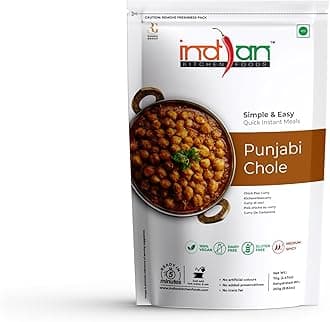 Indian Kitchen Foods Jain Punjabi Chole |Freeze Dried Gluten-Free Ready to Eat Instant Vegetarian/Vegan Meal - Rehydrated Wt. 260 gm