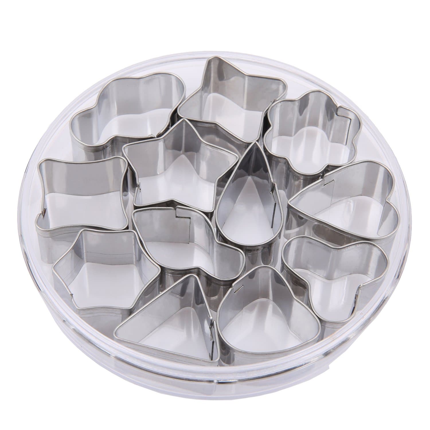 Ebake Stainless Steel Geometric Shape Biscuit Mold Cookie Cutter (12, Geometric Shape)