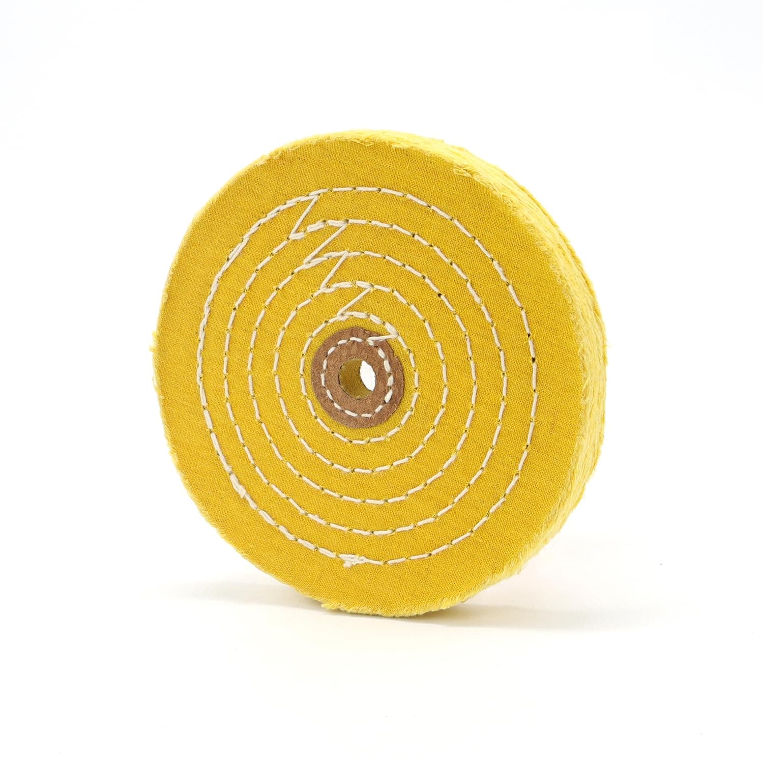 SCOTTCHEN Buffing Polishing Wheel 6 inch Treated Yellow Cotton Medium(42 Ply) with 1/2 inch Arbor Hole for Bench Grinder - 1 Pack