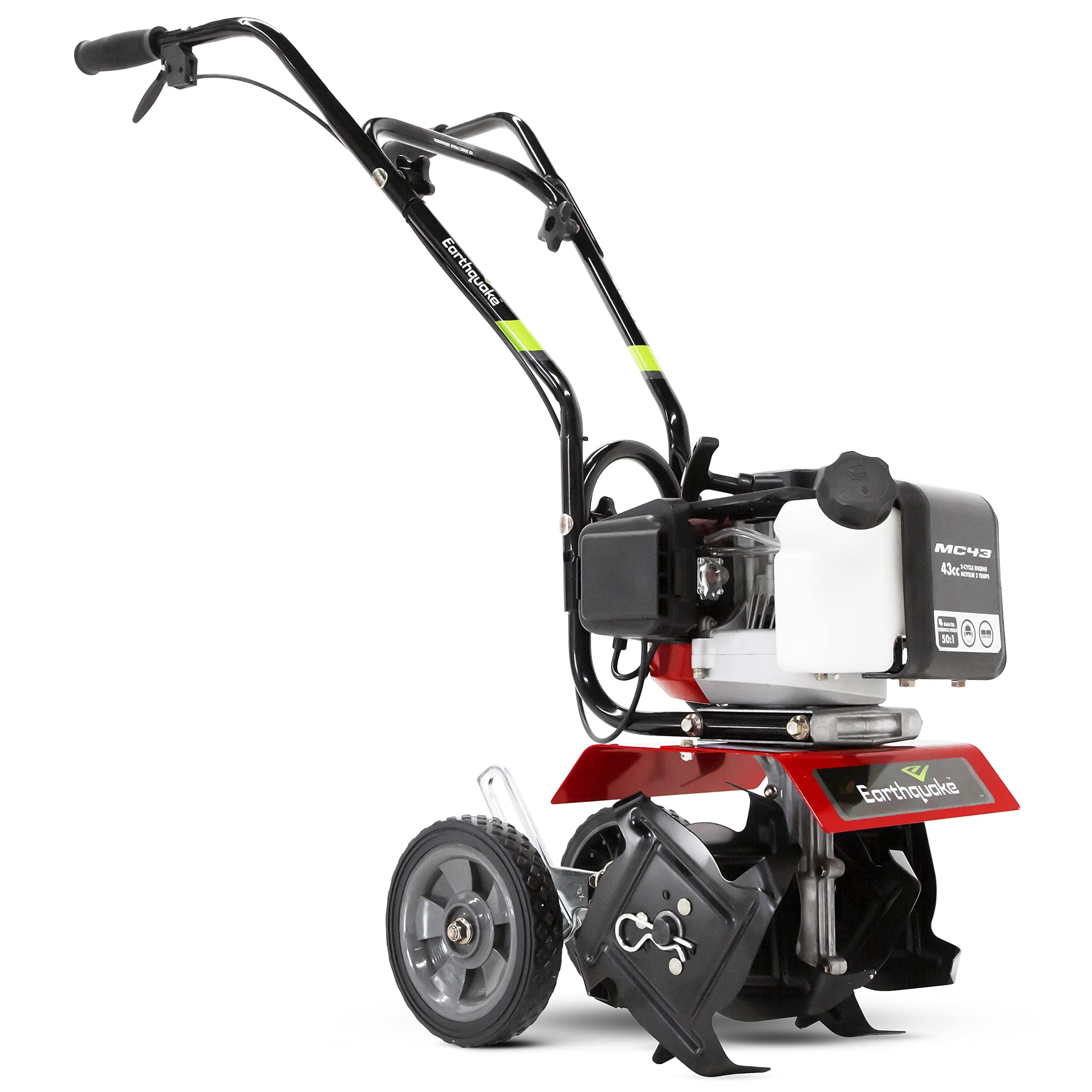 Earthquake MC43 Cultivator, 43cc 2-Cycle Viper Engine, 6-10” Adjustable Width, 8” Max Depth, Overhand Handlebars, Lightweight, U.S. Based Customer Service