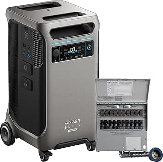 Anker SOLIX F3800 Plus Portable Power Station and Transfer Switch Kit, 3,840Wh, 6,000W AC Output, 120V/240V, Generators for Home Use, Works with Generator, For Power Outages, RVs, and Emergencies