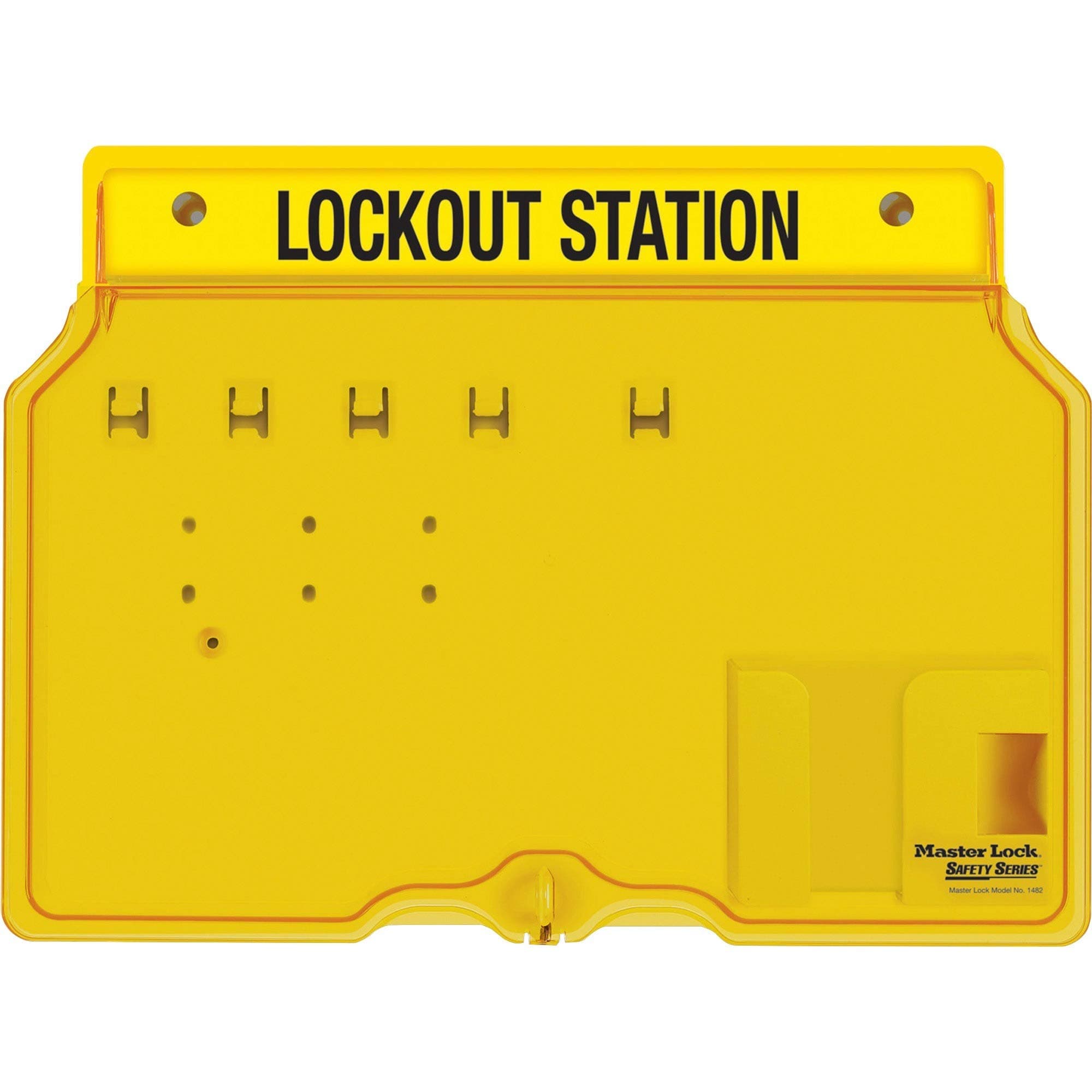 Master Lock 1482B Lockout Tagout Padlock Station, Yellow, Unfilled