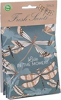 Willowbrook | Fresh Scents Scented Sachet Packet | Live in The Moment | Air Freshener Bags for Drawers, Closets, Cars | 3 Pack | Long Lasting Home Fragrance