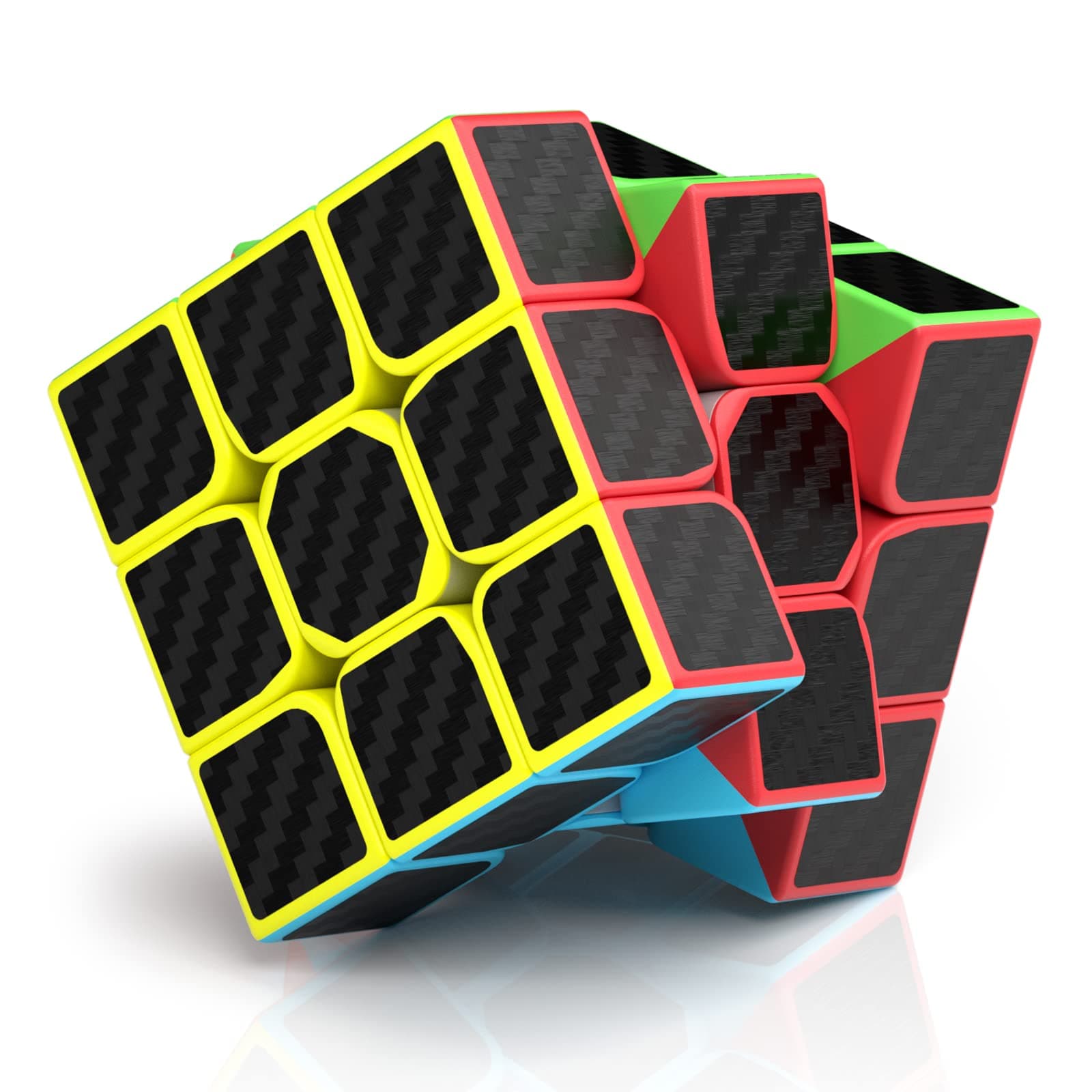 Speed Cube, Magic Puzzle Cube Super-durable Carbon Fiber Sticker with Vivid Colors for Kids (3x3x3)