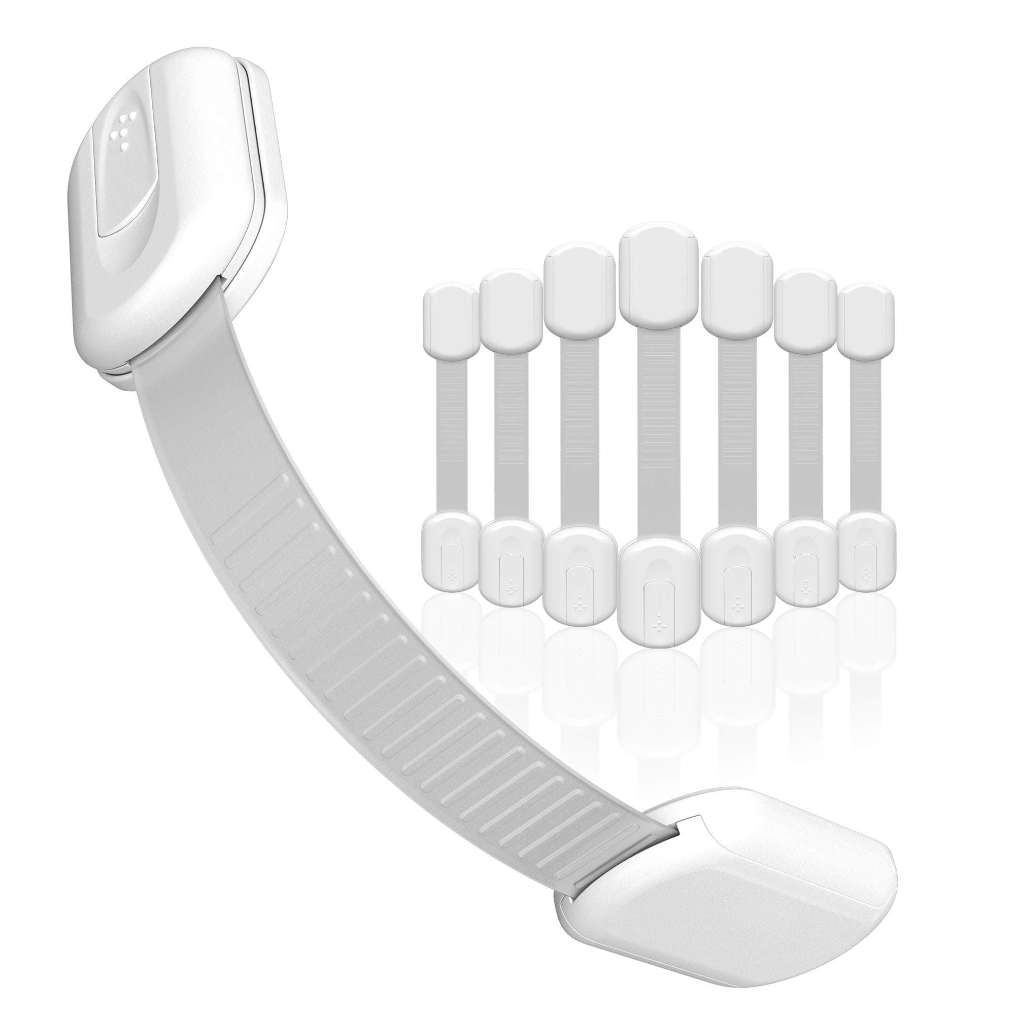 Ella's Child Safety Locks - 8 Pack Kit | Premium 3M Adhesive | Best for Baby Calibration Kitchen, Cabinets, Toilets, Refrigerators, Ovens, Appliances and More Easy 1-Click Design | No Screws & No