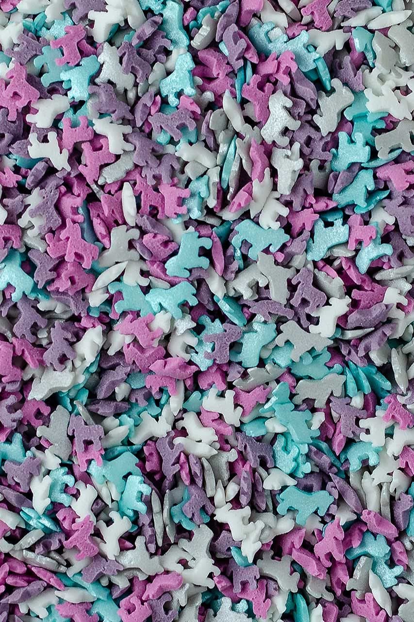 Magic Mix Mini Unicorn Shape Sprinkles 25g Cake or Cupcake Decorations Pink, Turquoise, Silver, White, Purple