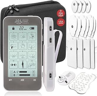- TENS Unit Muscle Stimulator for PainRelief - Professional Dual Therapy Machine with 12 Modes and 20 Levels - Complete Accessory Set for Back and Neck Pain