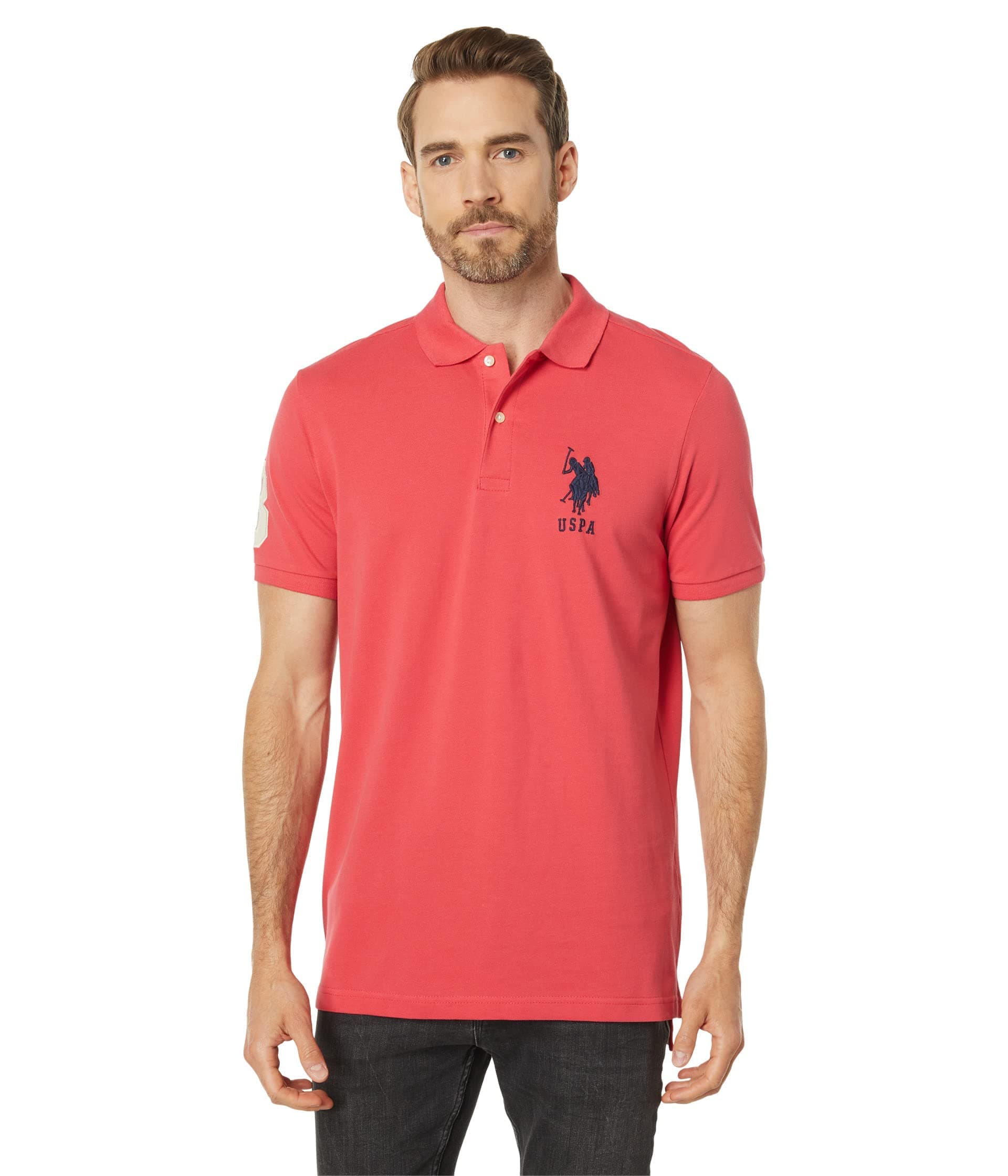 U.S. Polo Assn. Men's Slim Fit Solid Short Sleeve Pique Polo Shirt