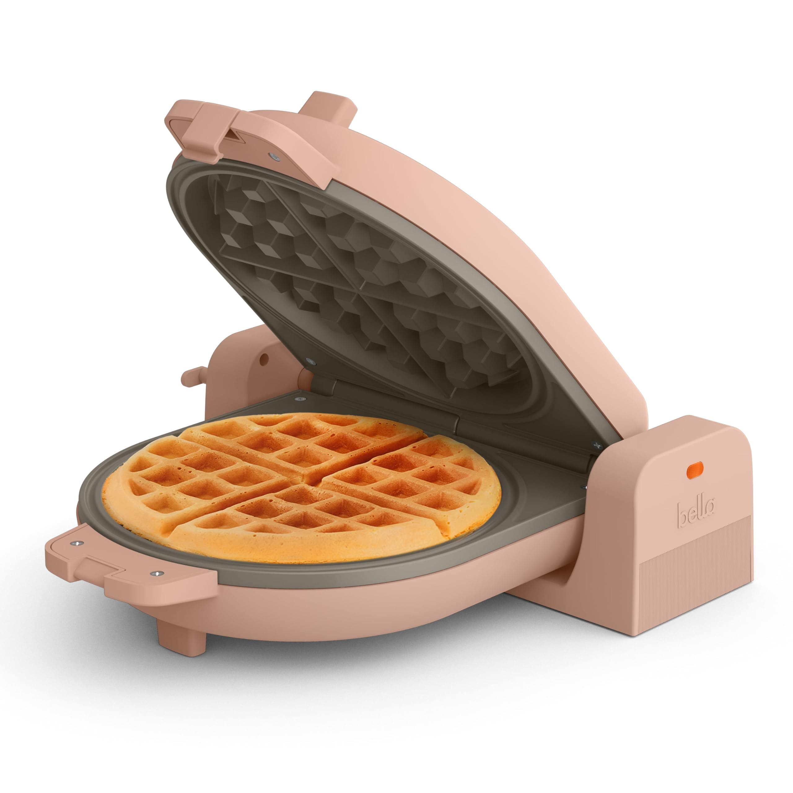 Flip-n-Store Waffle Maker with EverGood™ Ceramic Nonstick Coating, Fits-anywhere™ Kitchenware, Power Indicator Light, Cool Touch Handle & Cord Wrap, 7” Wide & 1" Deep Plates, 1000 Watt, Blossom