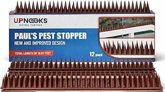 Heavy Duty Cat, Bird, Rodent Deterrent Outdoor Anti-Climb Repellent Security Device Spikes - 12 Pack [16.97FT] (1.98 pounds)