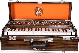 Deluxe Portable Folding Harmonium With Coupler and free carry bag With Free-Padded Bag