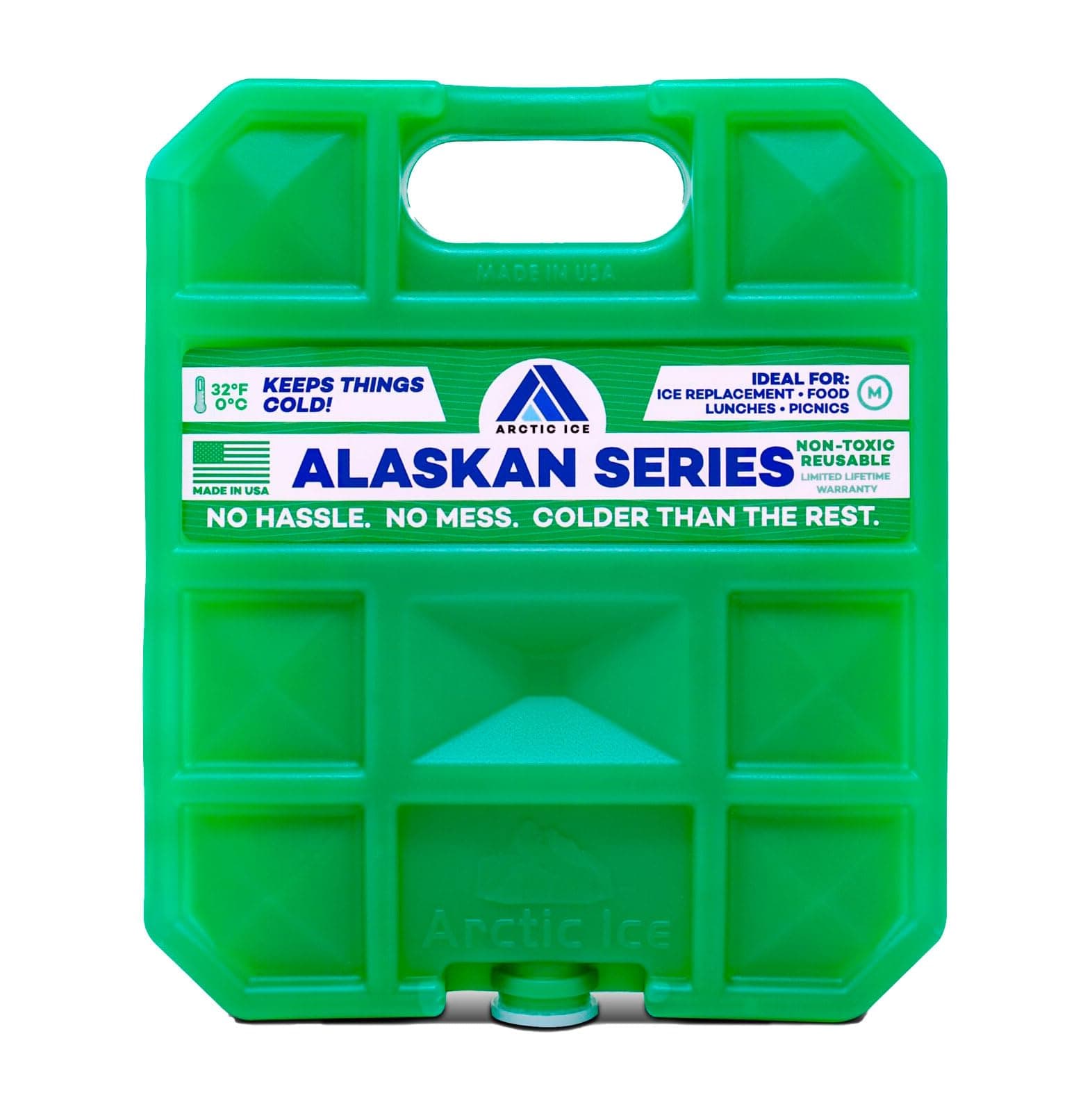 Alaskan Series Long Lasting Reusable Ice Pack - Freezes at 32° Fahrenheit - Keeps Food & Drinks Cool Without The Risk of Freezing