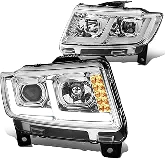 DNA MOTORING HL-HPL-JGC11-CH-CL1 Pair LED DRL Projector Headlight [for 11-13 Jeep Grand Cherokee]