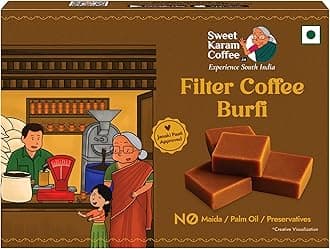 Sweet Karam Coffee Filter Coffee Burfi – 125grams | No Maida or Preservatives | Made with Filter Coffee & Khoa | Authentic Homemade Recipe | Perfect for Gifting & Festive Celebration