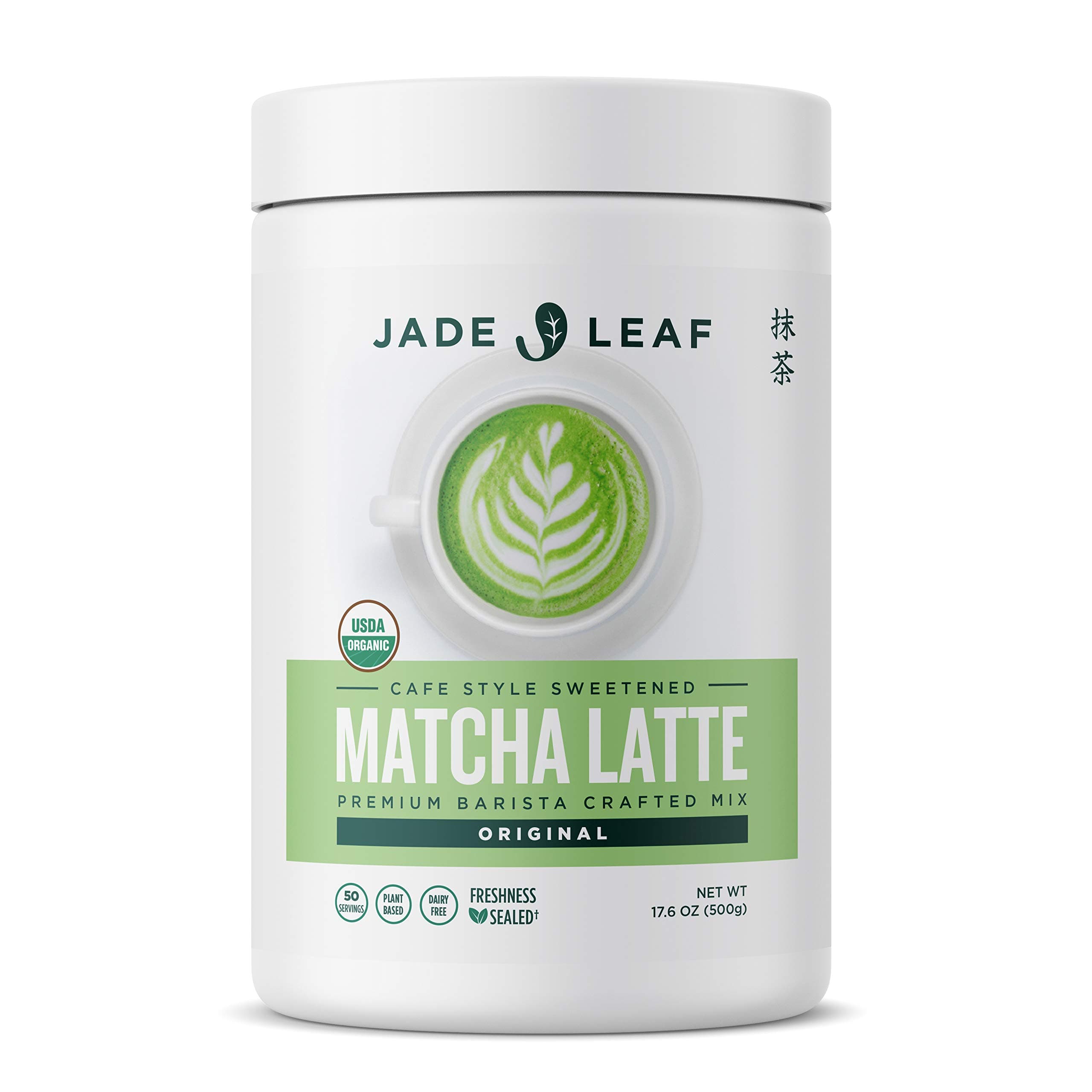 Jade Leaf Matcha Organic Matcha Latte Mix - Bulk Value Size - Lightly Sweet Japanese Matcha Green Tea Powder with Organic Cane Sugar for Café Style Blend, 17.6 Ounce / 500g (Pack of 1)