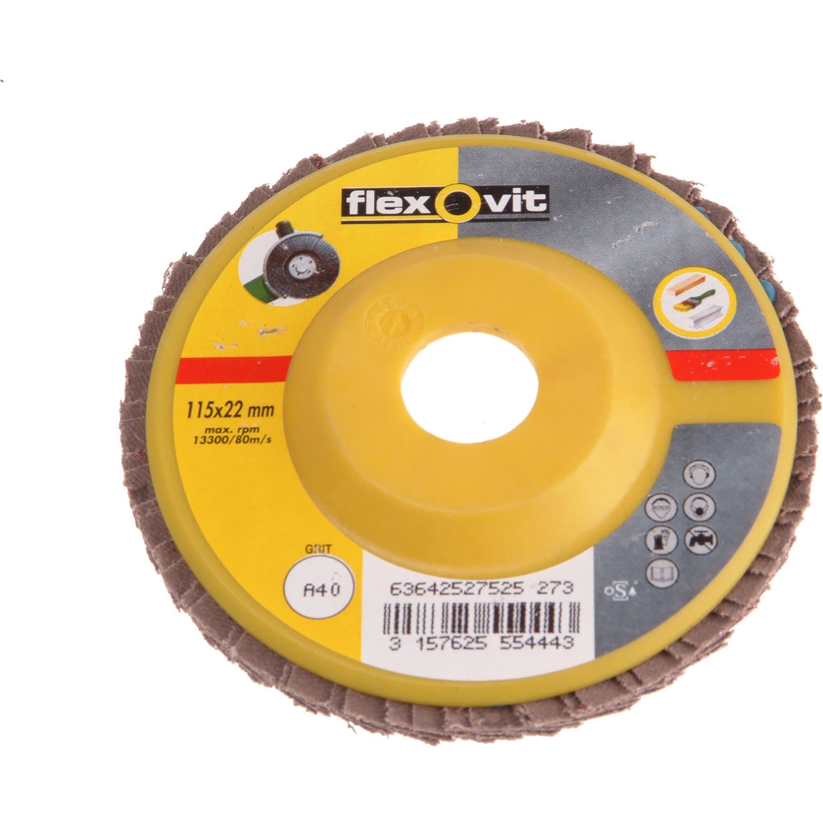 Elite Choice Flexovit 115mm Flap Disc 80G (1) - Min 3yr Warranty