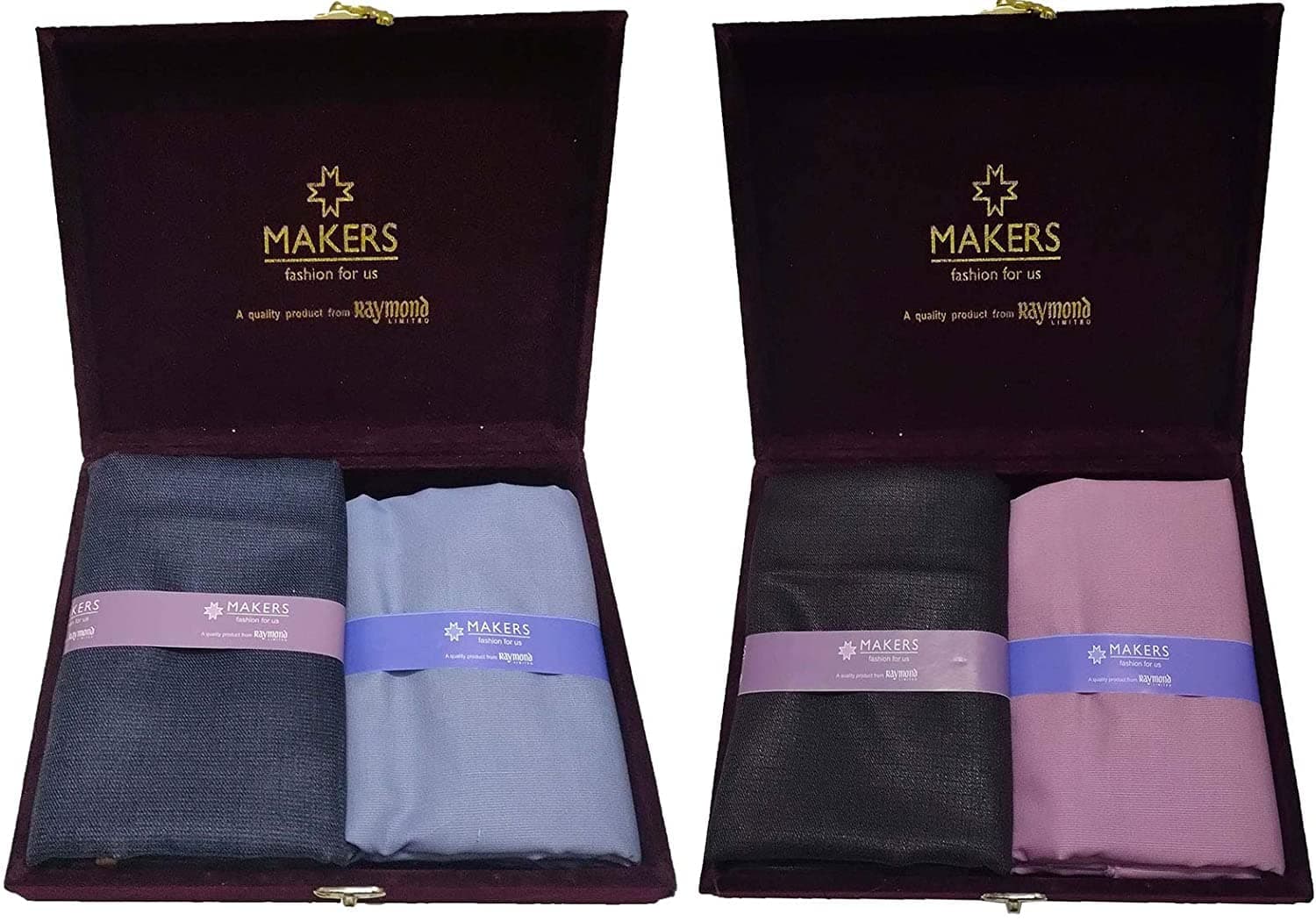 Fabrics Makers Men's Unstitched Poly Cotton Plain Shirt and Trouser Fabric (Multicolour, Free Size) -Combo Set of 2 Solid