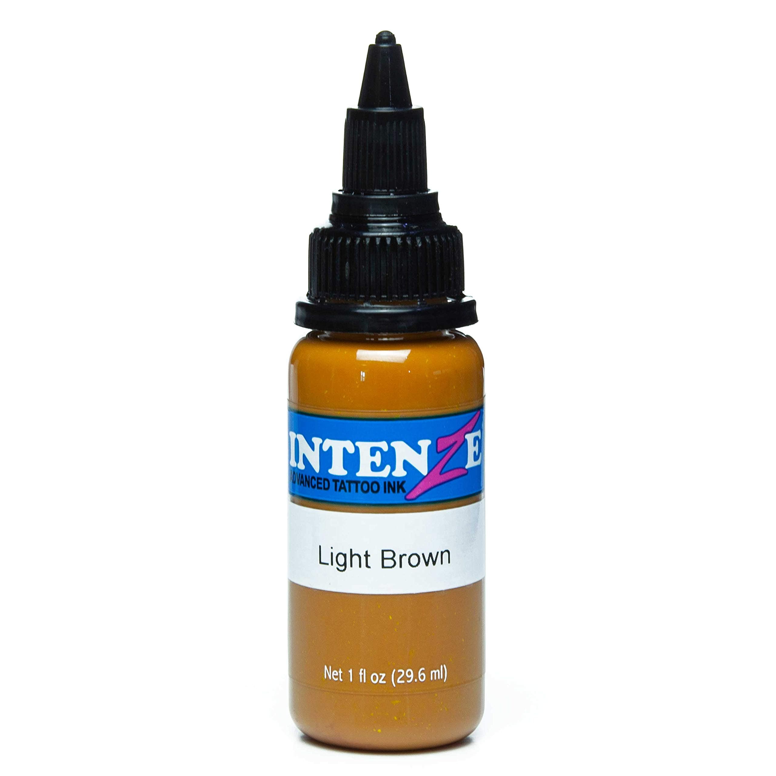 Intenze Light Brown Tattoo Ink 1oz with Excellent Long-Lasting Opacity, Made in USA, Exceptional Skin Coverage, Sterilized and Direct from The Manufacturer.