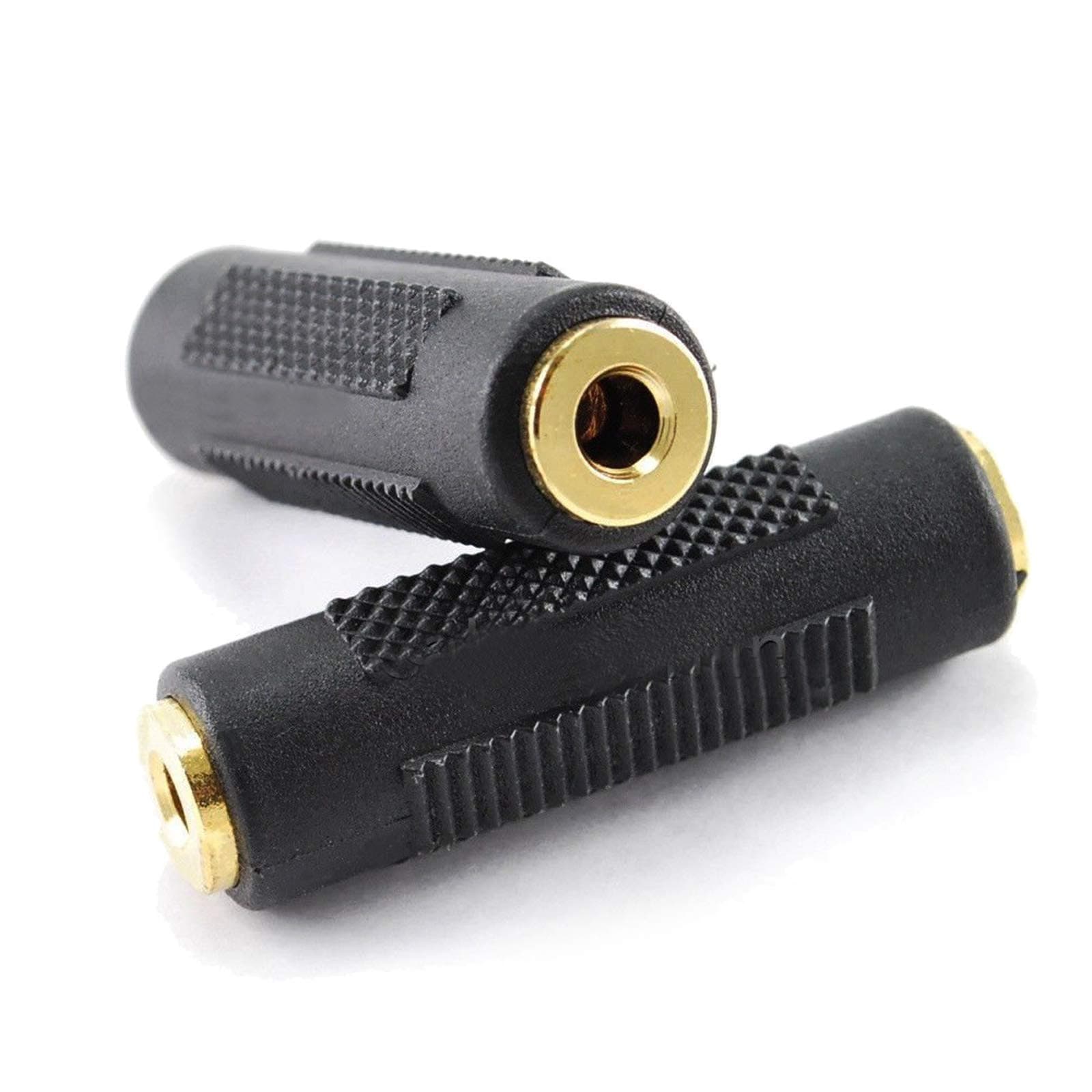 Yellowknife 2 Pack 3.5mm Stereo Jack to 3.5mm Female to Female Audio Adapter Coupler Gold Plated for Stereo Cable, Speakers and Headphones