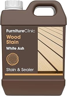 Furniture Clinic Wood Stain | Water Based | Fast Drying, Low Odor, & Non-Toxic | Multiple Finishes | for Indoor & Outdoor Furniture and More | White Ash (85 Fl Oz / 2500ml)