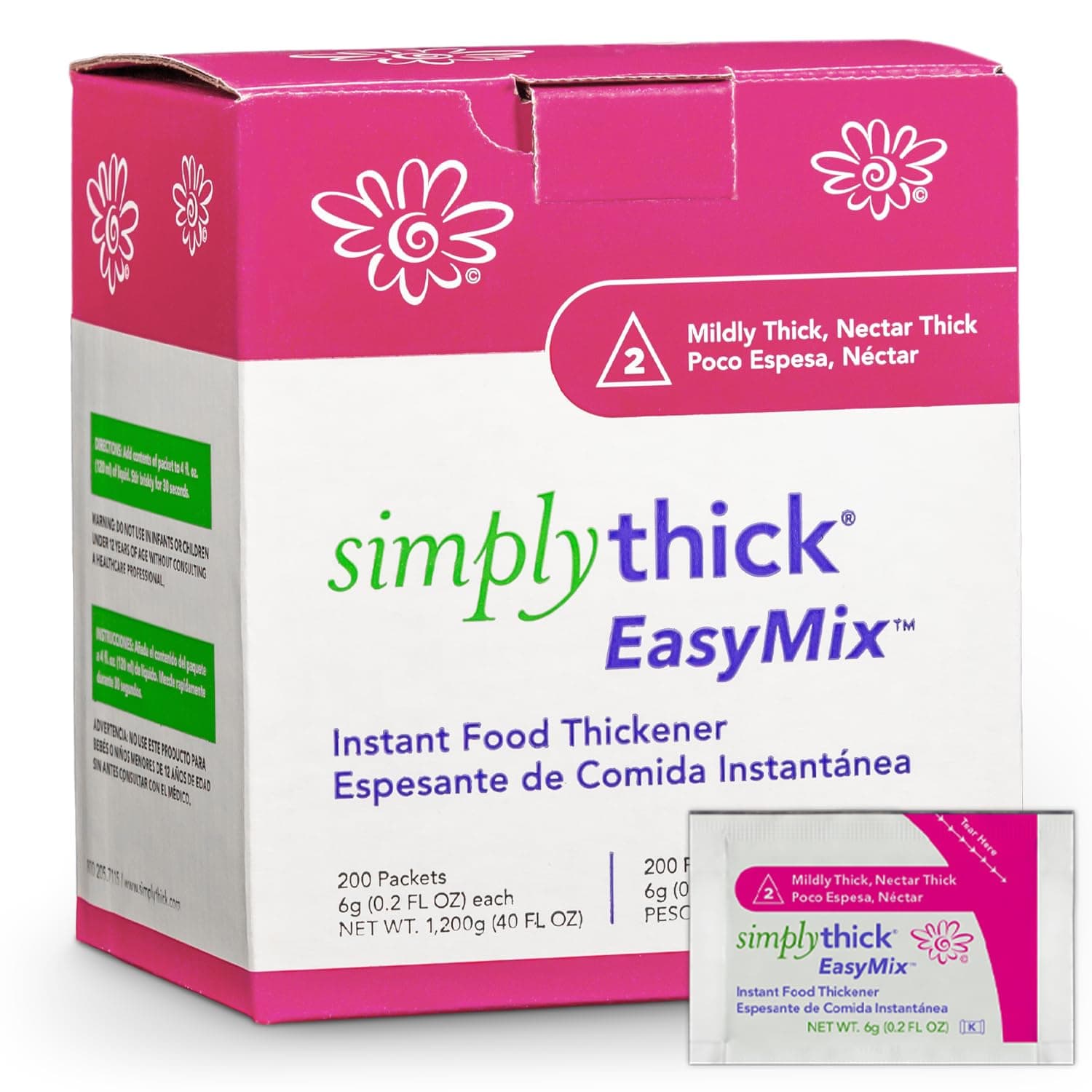 Simply Thick Easy Mix Gel Thickener- 6g Individual Packets- 200 Ct