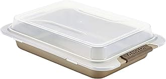 Anolon Bronze Nonstick Baking Pan With Lid/Nonstick Cake Pan With Lid, Rectangle - 9 Inch x 13 Inch, Brown
